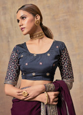 Smashing Looking Wine Colour Saree